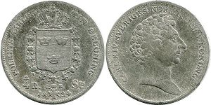 coin Sweden 1/4 riksdaler 1834