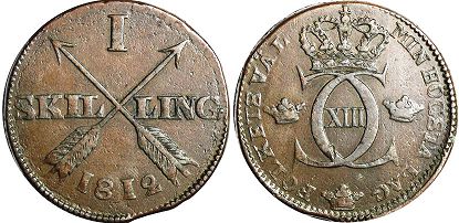 coin Sweden 1 skilling 1812