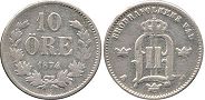 coin Sweden 10 ore 1874