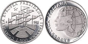 moneta Italy 500 lire 1985