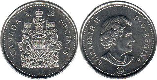 canadian pièce de monnaie Elizabeth II 50 cents 2008