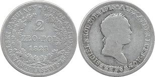 coin Poland 2 zlote 1828