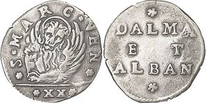 coin Dalmatia and Albania 20 soldi
