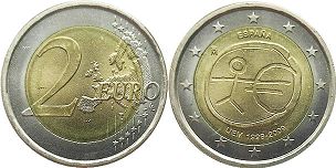 mynt Spanien 2 euro 2009