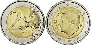monnaie Espagne 2 euro 2015