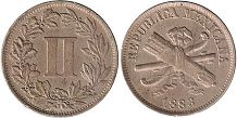 coin Mexico 2 centavos 1883