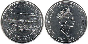 canadian commémorative pièce de monnaie 25 cents (quarter) 1992 Île-du-Prince-Édouard
