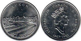 canadian commémorative pièce de monnaie 25 cents (quarter) 1992 Yukon