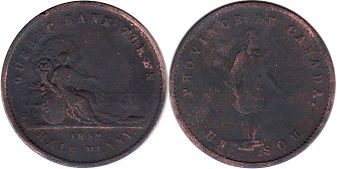 piece Нижняя Канада 1/2 penny - Lower Canada 1/2 penny 1852