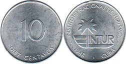 coin Cuba 10 centavos 1988