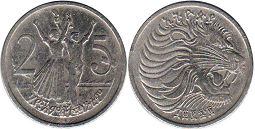 coin Ethiopia 25 cents 1977