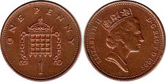 coin Great Britain 1 penny 1993