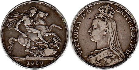 coin Great Britain crown 1889