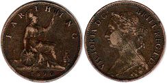 monnaie Grande Bretagne farthing 1890