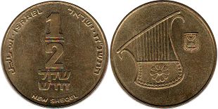 coin Israel 1/2 new sheqel 1998