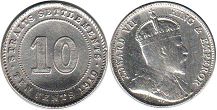 coin Straits Settlements 10 cents 1910