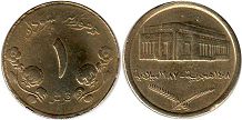 coin Sudan 1 ghirsh 1987