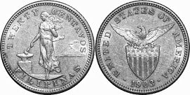 coin Philippines 20 centavos 1903