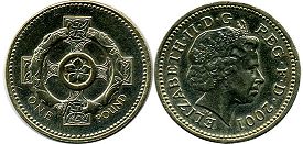 coin UK pound 2001