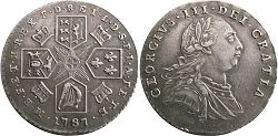monnaie UK vieille 6 pence 1787