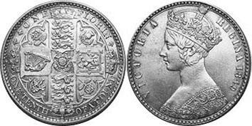 monnaie UK vieille florin 1849