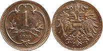 coin Austrian Empire 1 heller 1916
