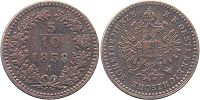 coin Austrian Empire 5/10 kreuzer 1858