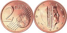 pièce de monnaie Netherlands 2 euro cent 2017