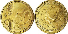 mynt Nederländerna 50 euro cent 2007