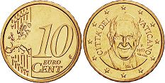 mince Vatikán 10 euro cent 2015