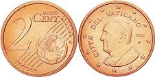pièce Vatican 2 euro cent 2015