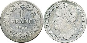 pièce Belgique 1 franc 1844