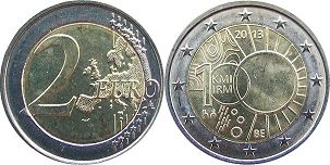 mynt Belgien 2 euro 2013