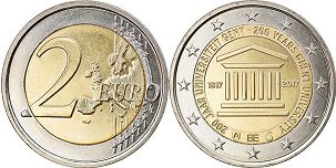 mynt Belgien 2 euro 2017