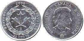 monnaie canadienne commémorative 25 cents 2006