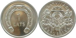 coin Latvia 1 lats 2010