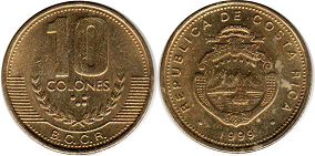 coin Costa Rica 10 colones 1999