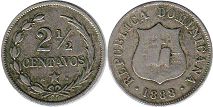 coin Dominican Republic 2.5 centavos 1888