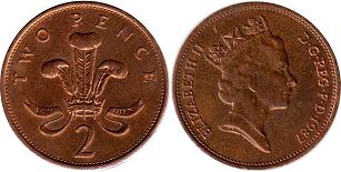 monnaie Grande Bretagne 2 pence 1987