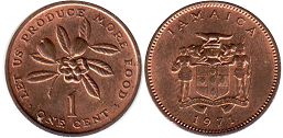 coin Jamaica 1 cent 1971 FAO