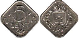 coin Netherlands Antilles 5 cents 1983
