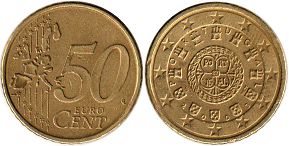 mince Portugalsko 50 euro cent 2005
