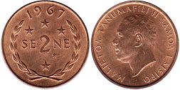 coin Samoa 2 sene 1967