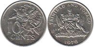 coin Trinidad and Tobago 10 cents 1976