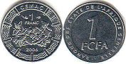 coin Central African States (CFA) 1 franc 2006
