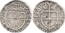 coin Teutonic Order 1 shilling no date (1414-1422)