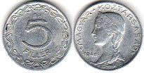 coin Hungary 5 filler 1948