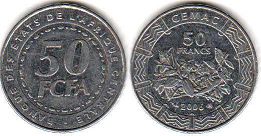 coin Central African States (CFA) 50 francs 2006