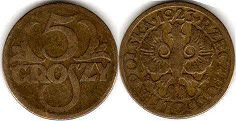 coin Poland 5 groszy 1923