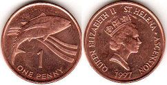coin Saint Helena and Ascension 1 penny 1987